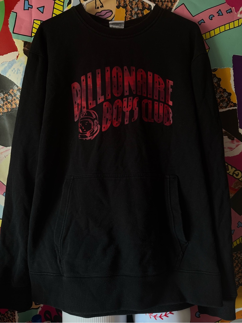 Billionaire Boys Club Black Red Pullover Crewneck Size XXL Worn Pharrell NERD